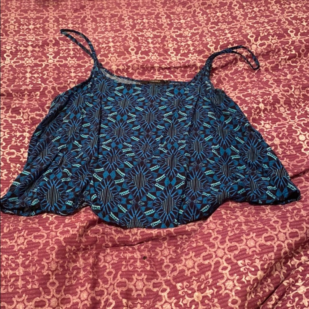 Blue crop tank